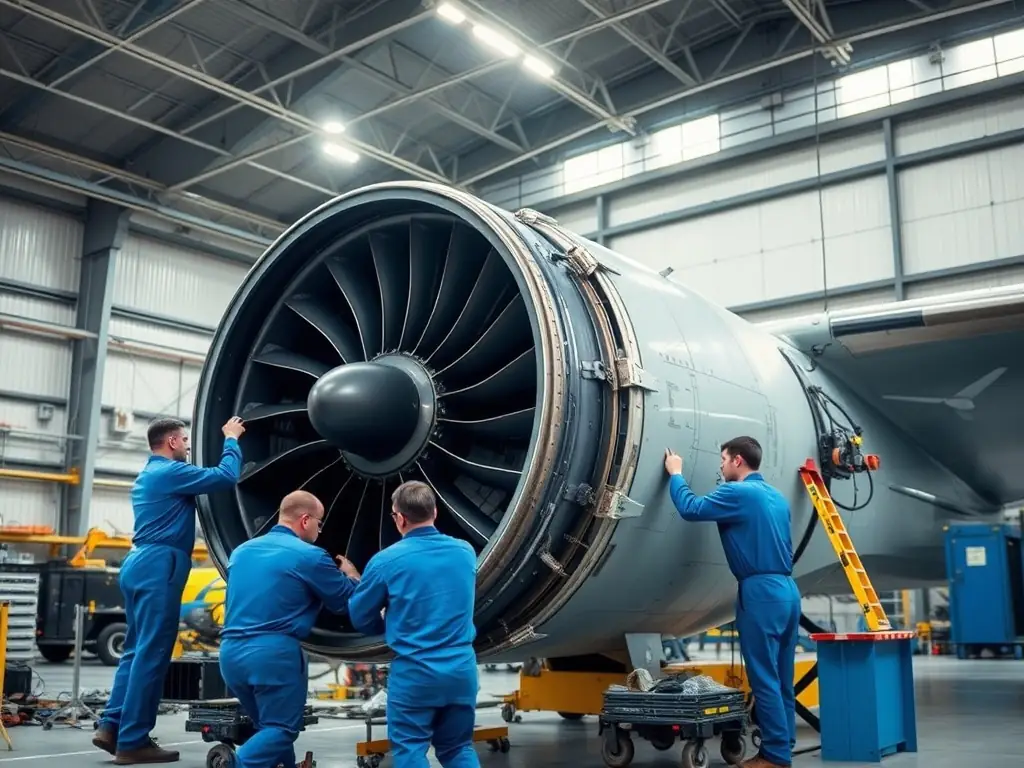 AERO CLUB DE LA CHTE MME members participating in a technical workshop, learning about aircraft maintenance and repair techniques from experienced engineers in a well-equipped hangar.